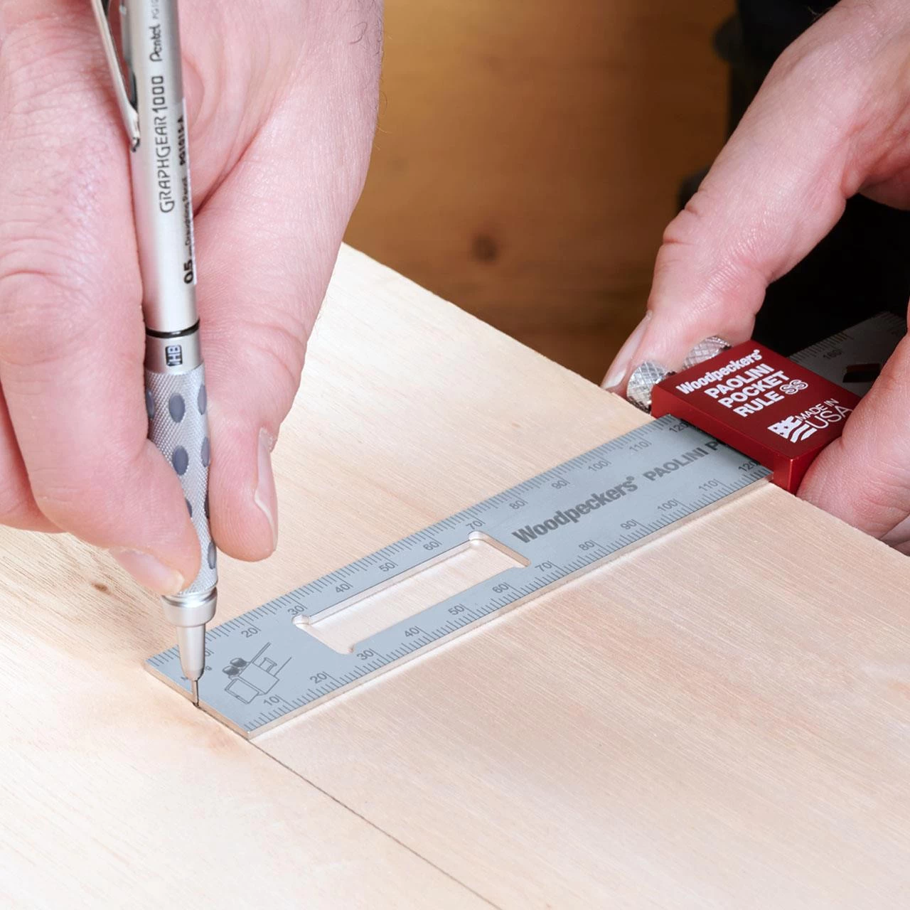 Woodpeckers Paolini Pocket Rule 300mm - Stainless Steel 4 Woodpeckers Paolini Pocket Rule 300mm - Stainless Steel - Image 2