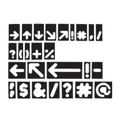 Milescraft Horizontal Symbol Template Set 1-1/2" & 2-1/2"